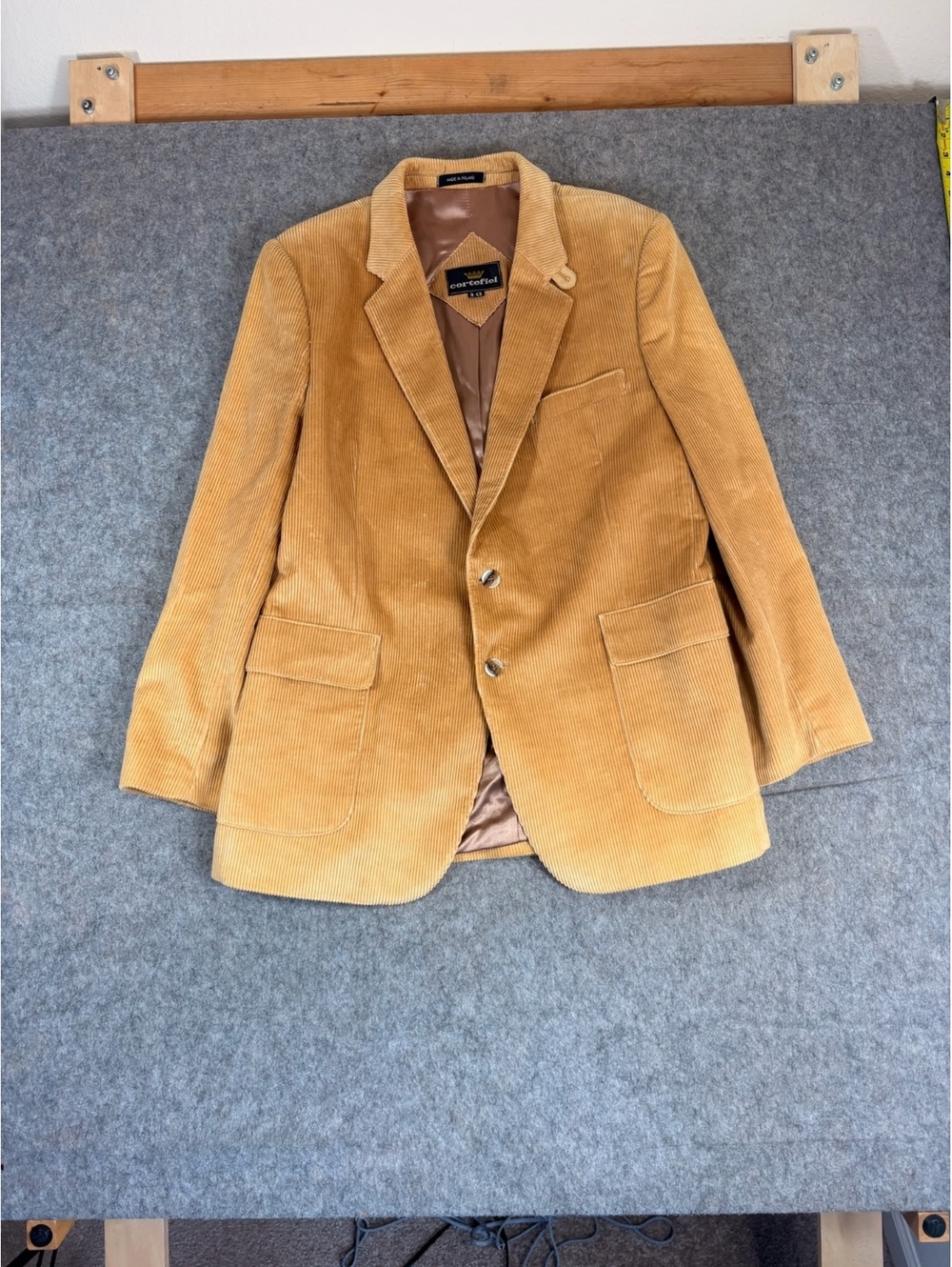 Vintage Cortefiel camel corduroy blazer mens size 42R